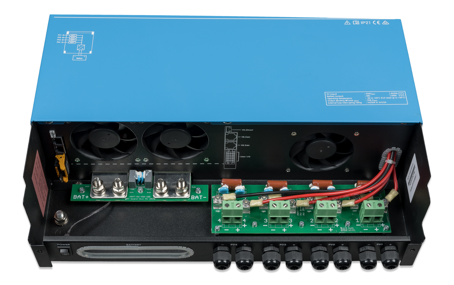 Photo of SmartSolar MPPT-RS 450-200 (front-angle conn)