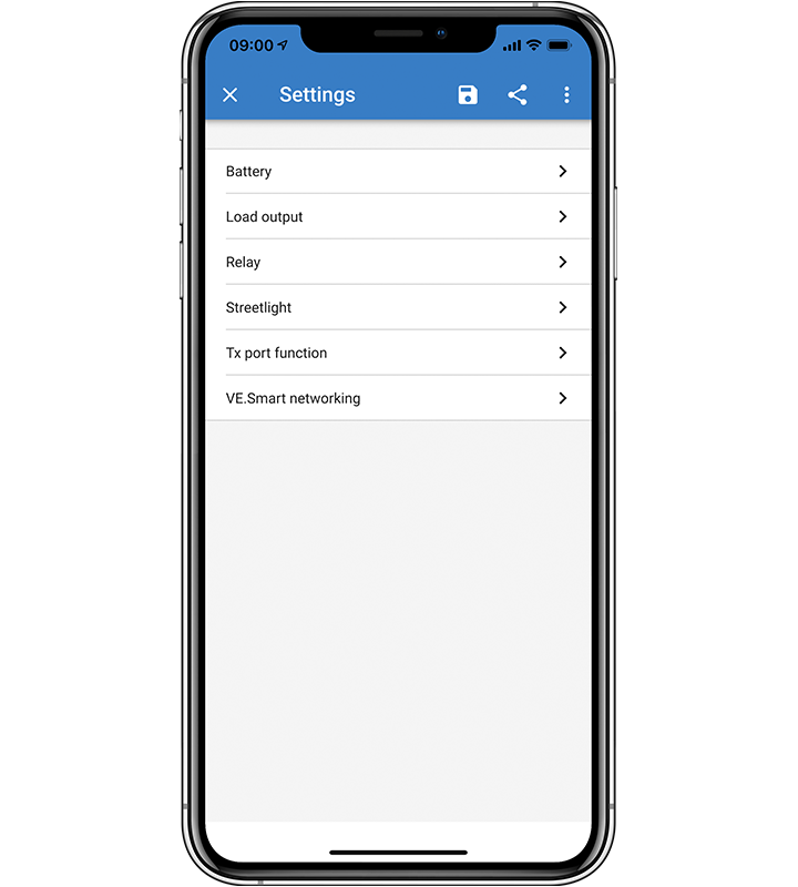 SmartSolar settings from mobile phone via VictronConnect app