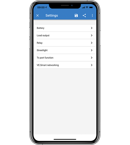 SmartSolar settings from mobile phone via VictronConnect app